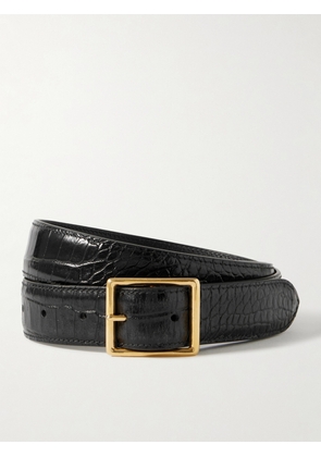 Nili Lotan - Gabriele Croc-effect Leather Belt - Black - 70,75,80,85,90,95