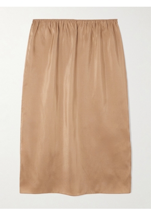 CARVEN - Silk-satin Midi Skirt - Neutrals - FR 34,FR 36,FR 38,FR 40,FR 42