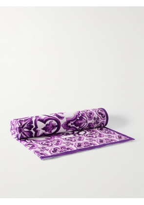 Dolce & Gabbana - Printed Cotton-terry Beach Towel - Purple - One size