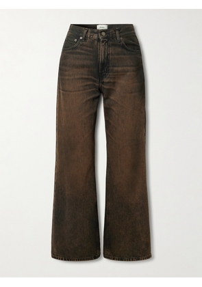 Haikure - Korea High-rise Wide-leg Jeans - Brown - 23,24,25,26,27,28,29,30,31