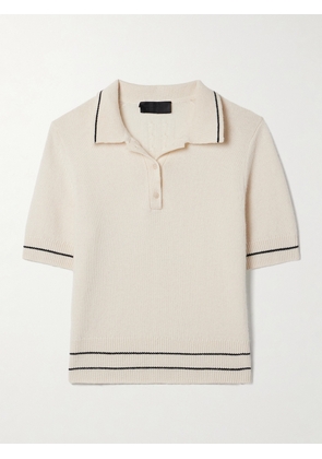 Nili Lotan - Carline Striped Cashmere Polo Sweater - Ivory - x small,small,medium,large,x large