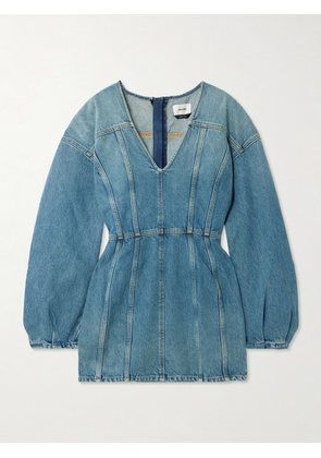 Haikure - Darly Paneled Denim Mini Dress - Blue - x small,small,medium,large,x large
