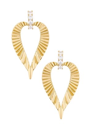 MIRANDA FRYE Jasmine Earring in Metallic Gold.