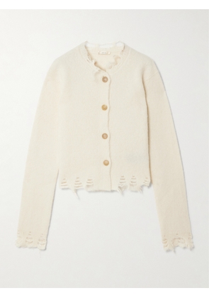 Haikure - Jill Distressed Knitted Cardigan - White - x small,small,medium,large,x large