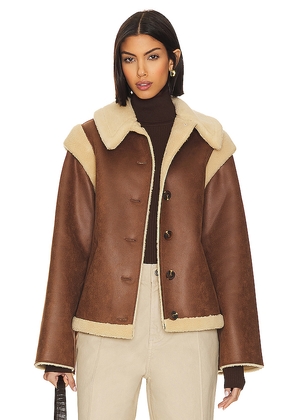 LPA Bona Sherpa Jacket in Brown. Size L. Also in XL.
