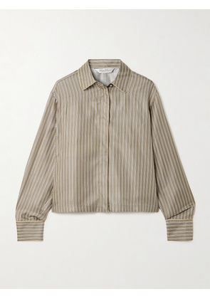 Max Mara - Brama Striped Silk-twill Shirt - Brown - UK 4,UK 6,UK 8,UK 10,UK 12,UK 14,UK 16,UK 18