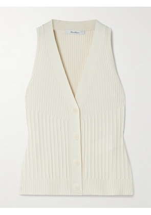 Max Mara - Bimba Ribbed Cotton-blend Vest - Ivory - x small,small,medium,large,x large