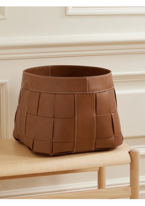 Ralph Lauren Home - Hailey Small Woven Leather Basket - Brown - One size