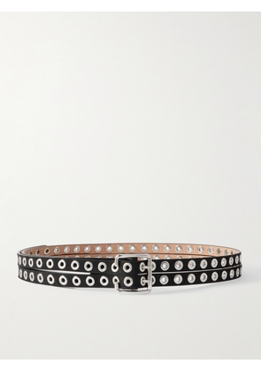 Alaïa - Eyelet-embellished Nubuck Belt - Black - 65,70,75,80,85