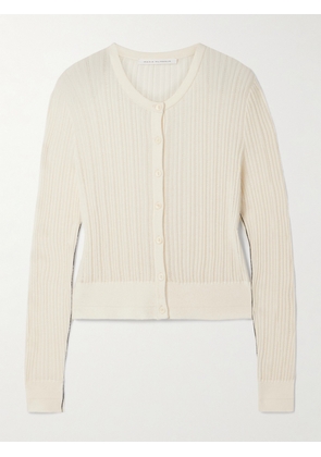 Maria McManus - Ribbed Pointelle-knit Merino Wool Cardigan - Ivory - x small,small,medium,large