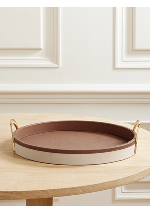 Ralph Lauren Home - Garrett Canvas, Leather And Gold-tone Tray - Brown - One size