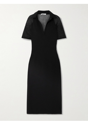 Max Mara - Artello Paneled Stretch-jersey Midi Dress - Black - x small,small,medium,large,x large