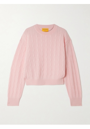Guest In Residence - Cable-knit Cashmere Sweater - Pink - x small,small,medium,large,x large