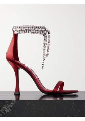 Jimmy Choo - Verity 100 Crystal-embellished Satin Sandals - Red - IT36,IT36.5,IT37,IT37.5,IT38,IT38.5,IT39,IT39.5,IT40,IT40.5,IT41,IT41.5,IT42