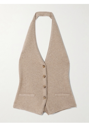 Guest In Residence - Cashmere Halterneck Vest - Brown - x small,small,medium,large,x large