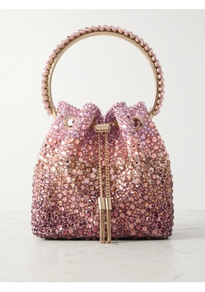 Jimmy Choo - Bon Bon Crystal-embellished Satin Bucket Bag - Pink - One size