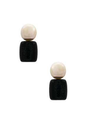 Lele Sadoughi Pebble Stud Earrings in Black & White.