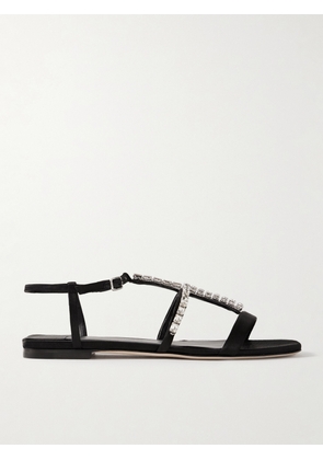 Jimmy Choo - Gwyn Crystal-embellished Satin Sandals - Black - IT36,IT36.5,IT37,IT37.5,IT38,IT38.5,IT39,IT39.5,IT40,IT41,IT42,IT43