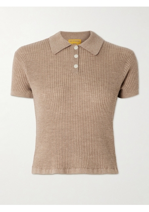 Guest In Residence - Ribbed Cashmere Polo Sweater - Brown - x small,small,medium,large,x large