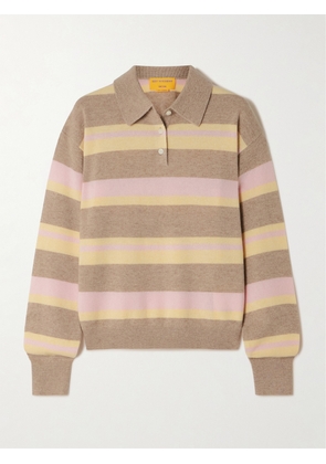 Guest In Residence - Striped Cashmere Polo Sweater - Brown - x small,small,medium,large,x large