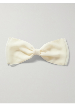 Gigi Burris - Jacqueline Bow-embellished Crinkled Chiffon Hair Clip - Ivory - One size