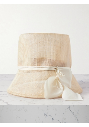 Gigi Burris - Heloise Silk Organza-trimmed Sinamay Straw Bucket Hat - Neutrals - One size