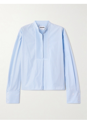 Jil Sander - Thursday Pleated Striped Cotton-poplin Shirt - Blue - FR 34,FR 36,FR 38,FR 40,FR 42,FR 44