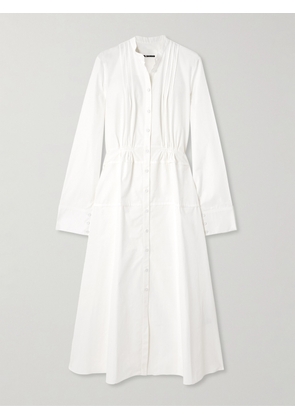 Jil Sander - Pintucked Cotton-poplin Maxi Shirt Dress - Off-white - FR 34,FR 36,FR 38,FR 40,FR 42,FR 44