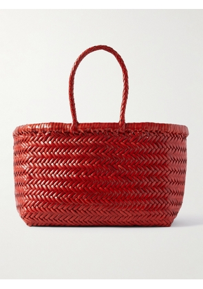 Dragon Diffusion - Bamboo Triple Jump Small Woven Leather Tote - Red - One size