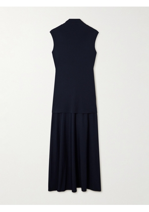 Jil Sander - Layered Jersey Turtleneck Maxi Dress - Blue - FR 34,FR 36,FR 38,FR 40,FR 42,FR 44