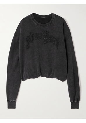 R13 - Balloon Oversized Appliquéd Cotton And Lyocell-blend Jersey Sweatshirt - Black - x small,small,medium,large