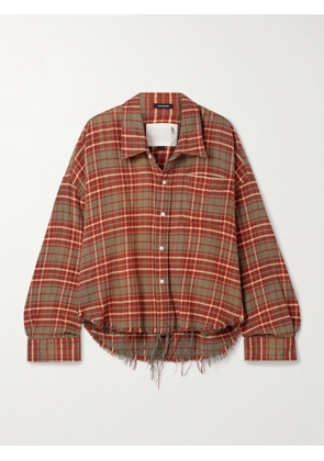 R13 - Frayed Checked Cotton-flannel Shirt - Multi - x small,small,medium,large