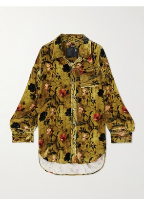 R13 - Floral-print Velvet Shirt - Multi - xx small,x small,small,medium,large
