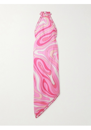 PUCCI - Halterneck Printed Silk-twill Midi Dress - Pink - IT38,IT40,IT42,IT44,IT46,IT48