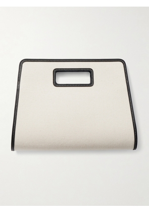 Hunting Season - Retro Leather-trimmed Cotton-canvas Tote - Black - One size