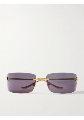 Cartier Eyewear - Panthère De Cartier Rectangle-frame Rimless Gold-tone Sunglasses - One size