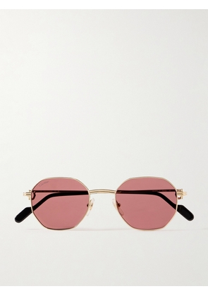 Cartier Eyewear - Hexagon-frame Gold-tone Sunglasses - One size