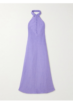 Taller Marmo - Barbara Open-back Linen Gown - Purple - IT36,IT38,IT40,IT42,IT44,IT46,IT48