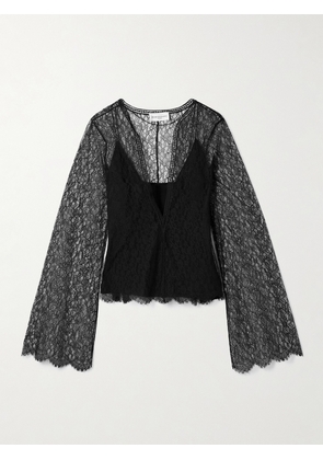 Brandon Maxwell - The Eloise Chantilly Lace And Crepe Top - Black - US2,US4,US6,US8