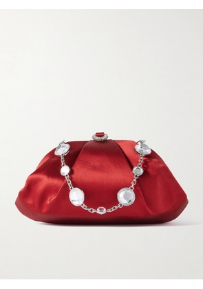 Judith Leiber Couture - Gemma Crystal-embellished Satin Clutch - Red - One size