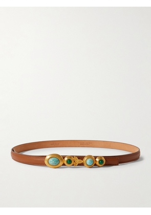 Sonia Petroff - Earth Embellished Leather Belt - Brown - S,M,L
