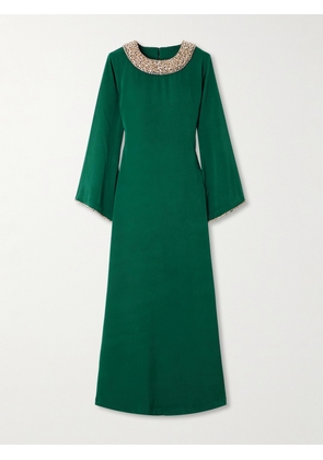 Shatha Essa - Crystal-embellished Crepe Gown - Green - small,medium,large,x large