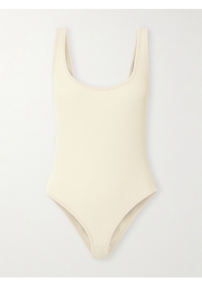 Johanna Ortiz - Explorer Recycled-seersucker Swimsuit - Ecru - x small,small,medium,large,x large