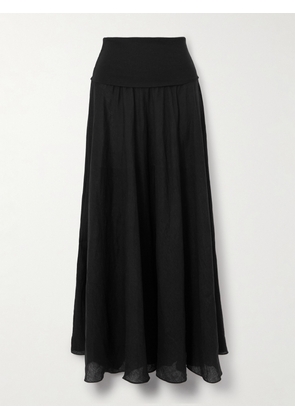 Johanna Ortiz - Light And Sound Convertible Linen-blend Maxi Skirt - Black - US0,US2,US4,US6,US8,US10,US12
