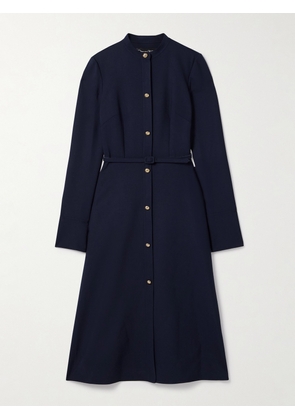 Oscar de la Renta - Belted Wool-blend Midi Dress - Blue - US0,US2,US4,US6,US8,US10,US12,US14