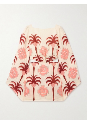 Johanna Ortiz - Wave After Wave Cutout Linen Mini Dress - Multi - US0,US2,US4,US6,US8,US10,US12