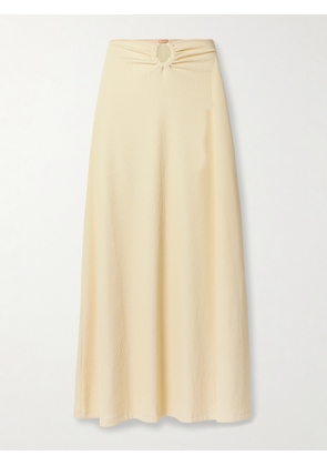 Johanna Ortiz - Keel Embellished Ribbed Stretch Recycled-jersey Maxi Skirt - Ecru - US0,US2,US4,US6,US8,US10,US12