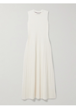 Veronica de Piante - Zeta Ribbed-knit Silk Midi Dress - Off-white - x small,small,medium,large