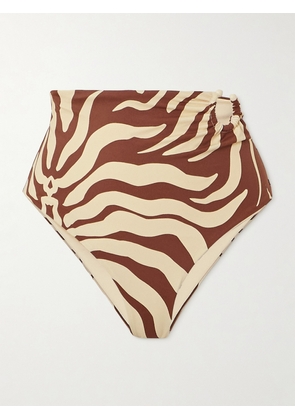 Johanna Ortiz - Taita Reversible Embellished Printed Recycled Bikini Briefs - Ecru - x small,small,medium,large,x large
