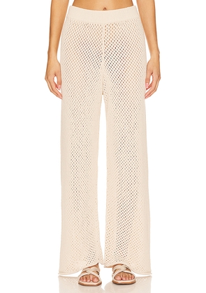 onia Crochet Wide Leg Pant in Beige. Size L. Also in S, M, XL.